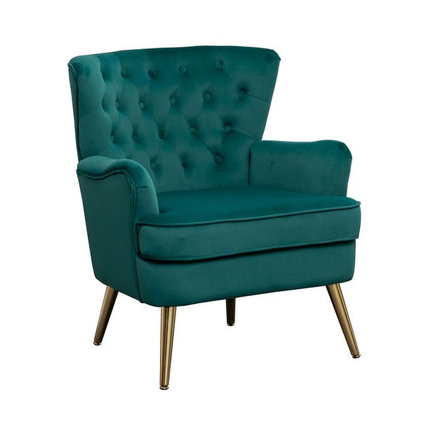 Modern Fabric Button Tufted Accent Chair with Arms