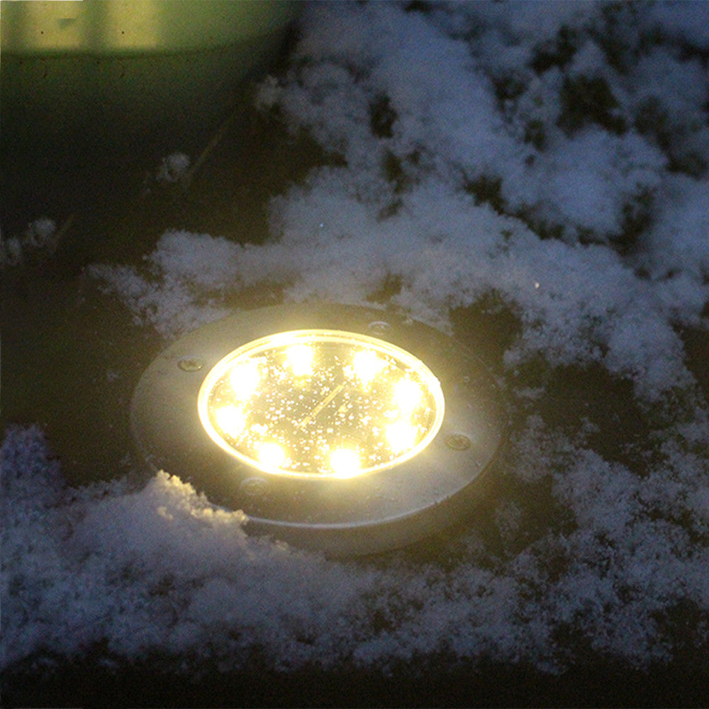 Solar Ground Lights， 4Pack Bright Solar Power Buried Light With 8LED Under Ground Lamp Outdoor PathWay Garden Holiday Decoration Christmas Lights， Warm White