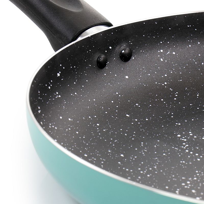 Oster Cocina Luneta 11.5 Inch Aluminum Nonstick Frying Pan in Teal