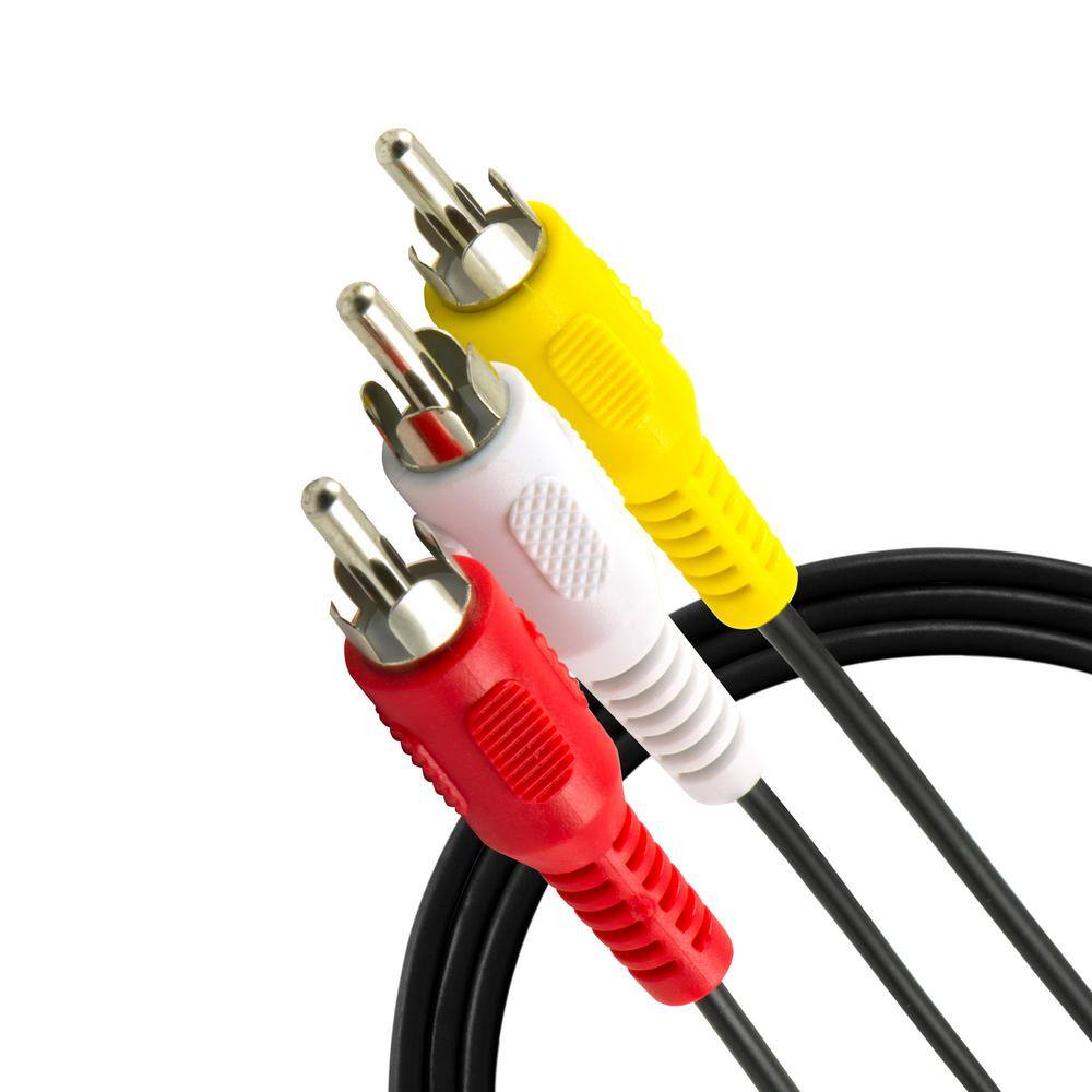 GE 6 ft. Composite RCA AudioVideo Cable with Red White and Yellow Ends 4-Pack 63536