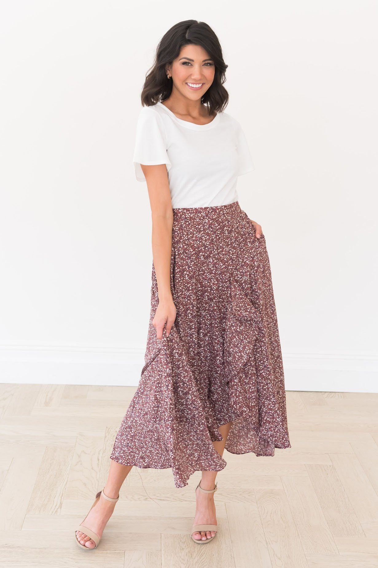 Stuck In A Dream Modest Ruffle Skirt