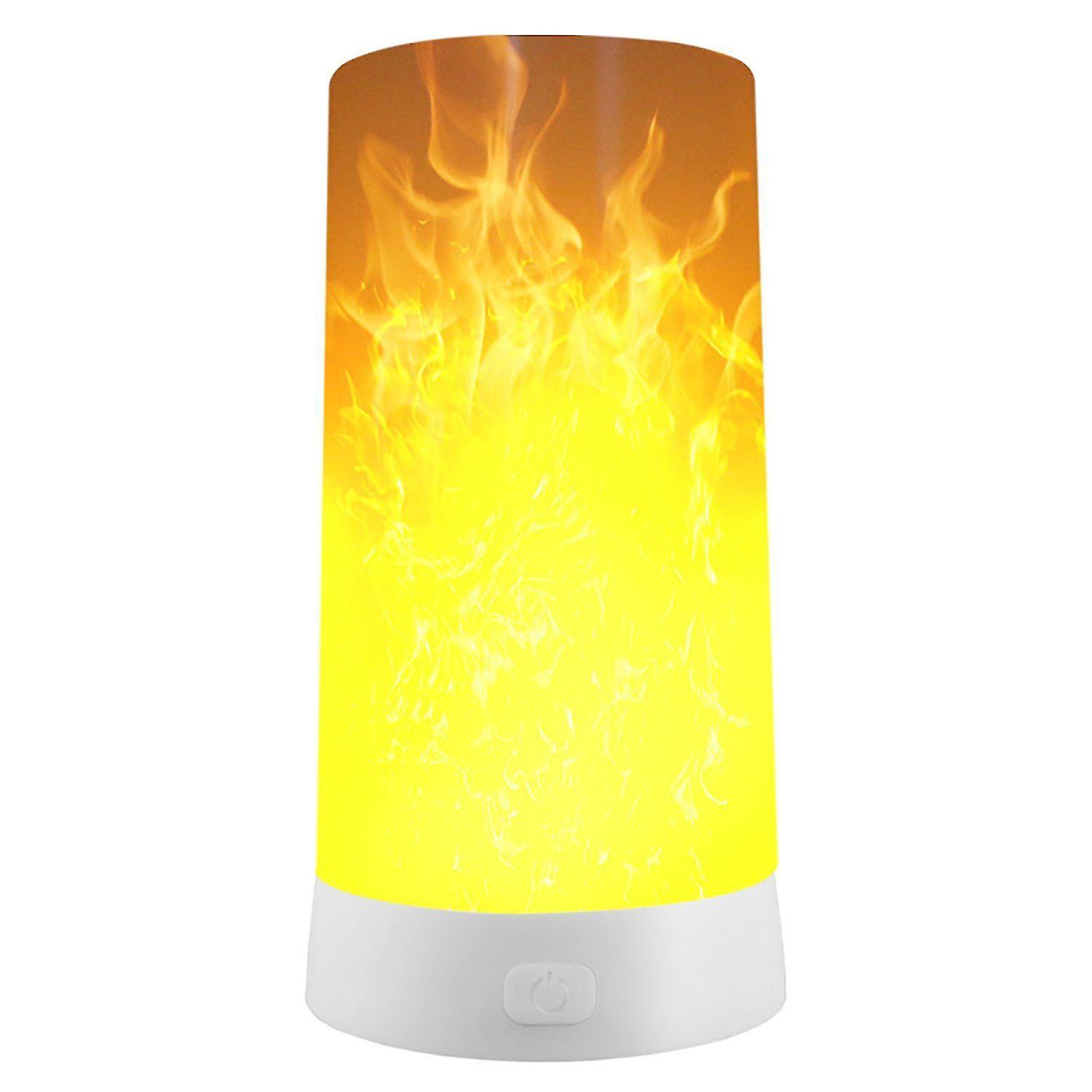 Led Flame Effect Lamp， Usb Rechargeable Flame Night Light With， Candles Flickering Flame Lamp