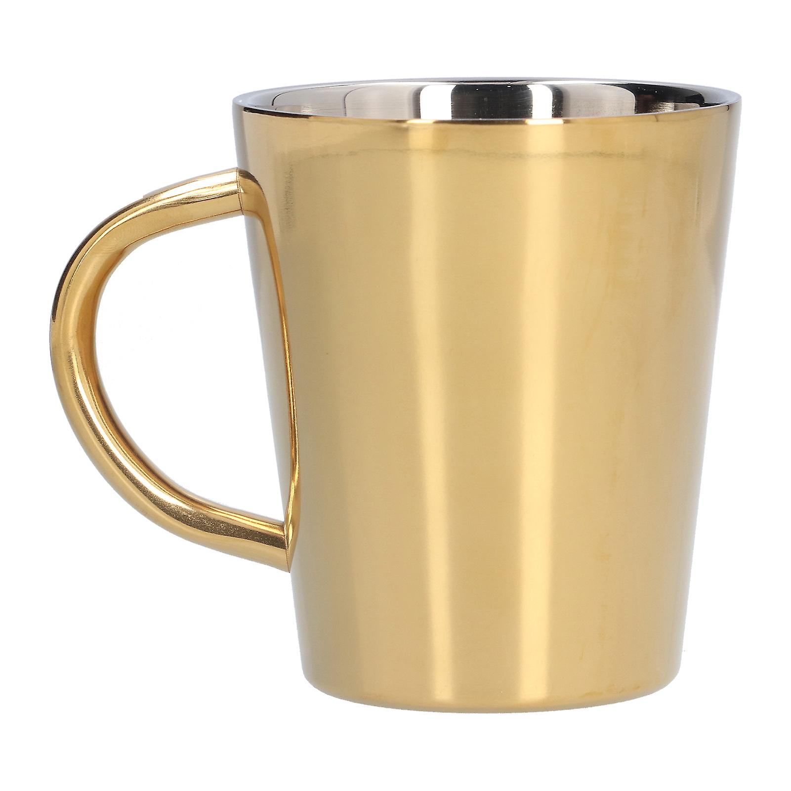 300ml Water Cup With Handle 304 Stainless Steel Heat Insulation Coffee Mug For Office Homegold