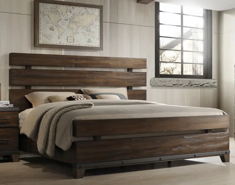 Forge Rustic Brown King Size Bed