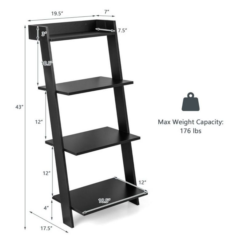 Hivago 4-Tier Ladder Shelf with Solid Frame and Anti-toppling Device