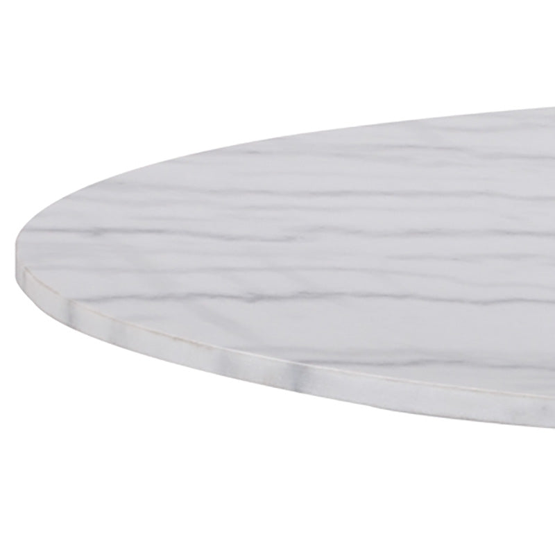 MARMOR Marble Dining Table 110cm - White & Black