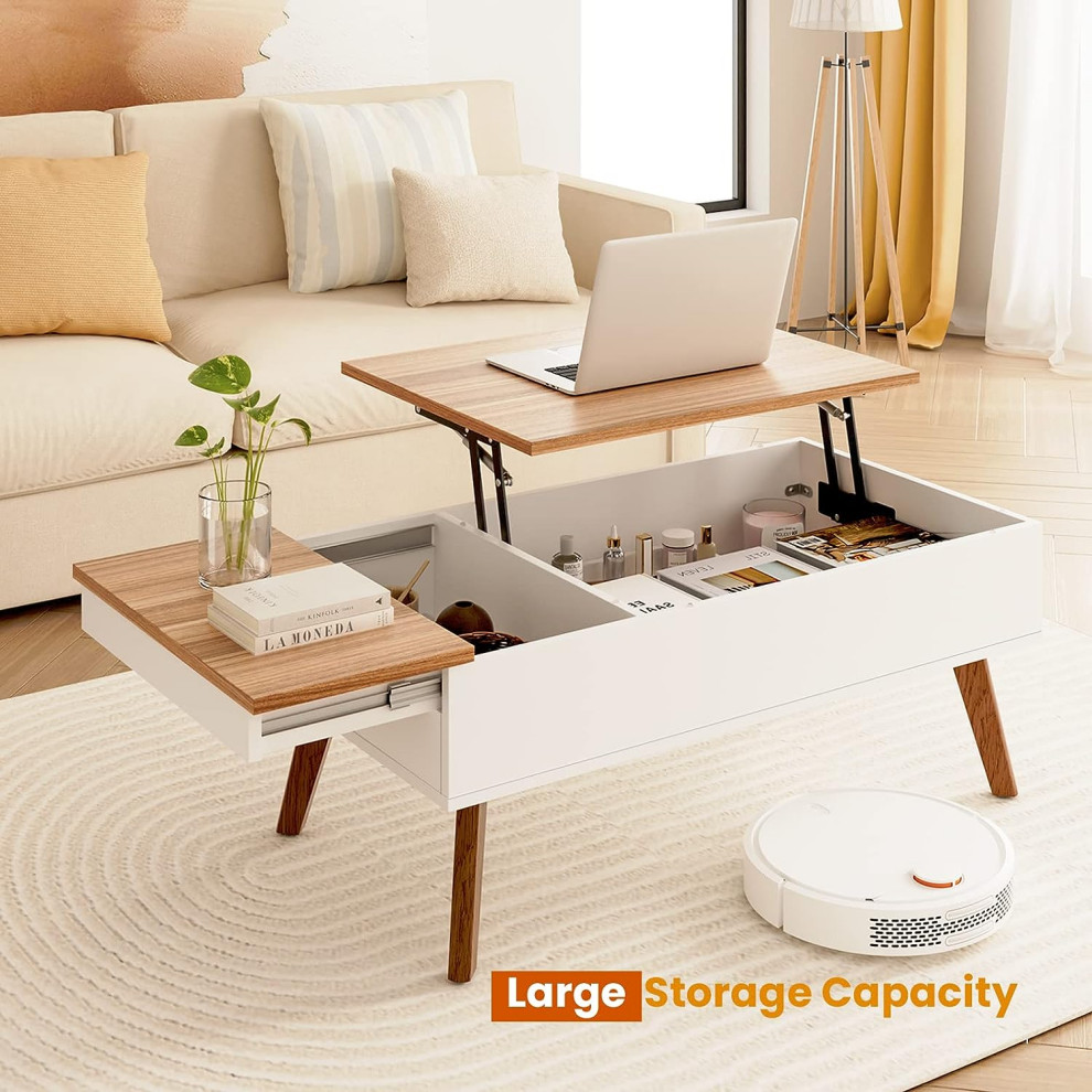 Modern Coffee Table  Lift Up Top With Hidden Large Storage Space   Scandinavian   Coffee Tables   by Decor Love  Houzz