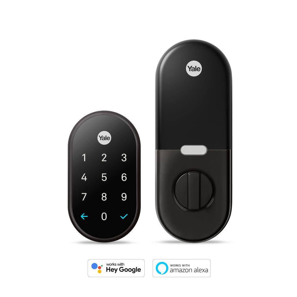 Google Nest x Yale Lock - Tamper-Proof Smart Deadbolt Lock with Nest Connect - Black Suede RB-YRD540-WV-BSP