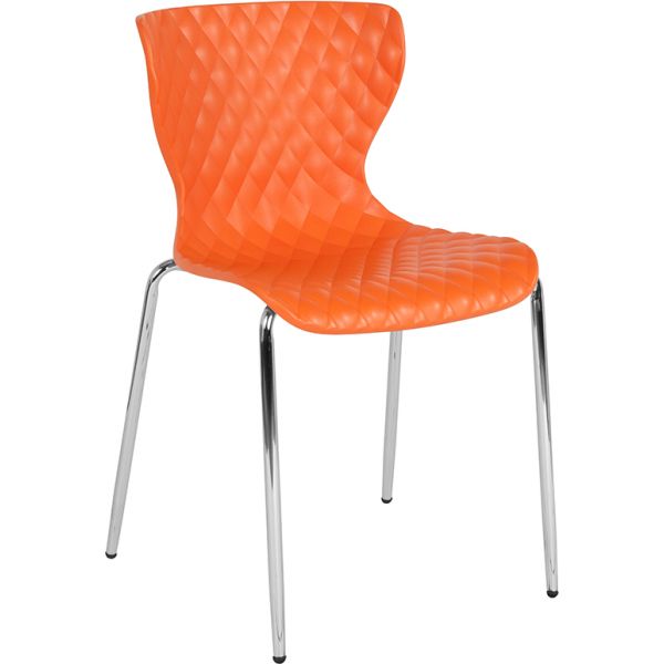 Lowell Contemporary Design Orange Plastic Stack Chair