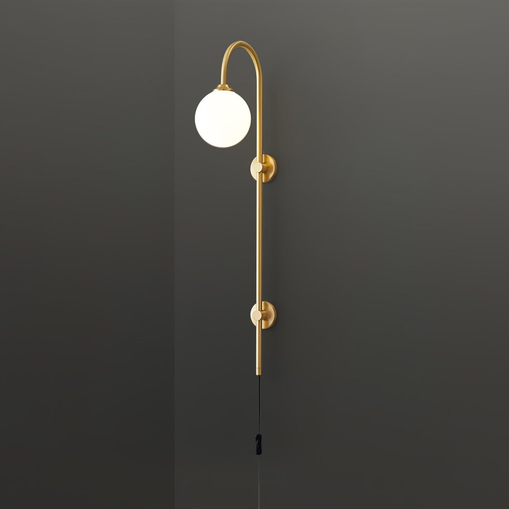 Globe Brass Plug-in Wall Sconce