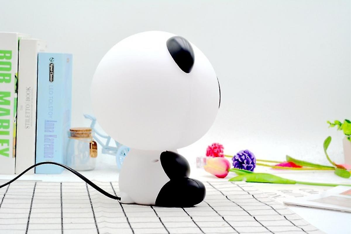 Night Light Cartoon Animal Night Light Sweet Panda Table Lamp Kids Restaurant Night Light (with Plug) Black