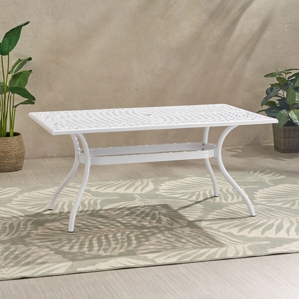 Beautiful Outdoor Dining Table，Aluminum Rectangle and Patio Table