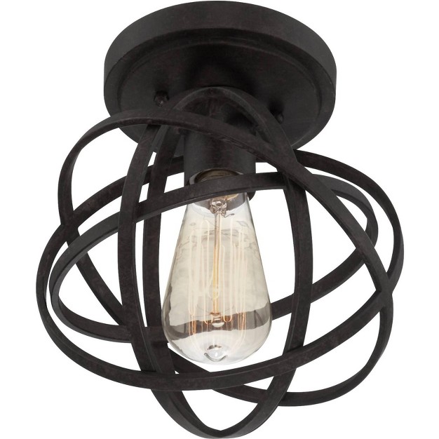 Wide Black Iron Led Dimmable Cage For Bedroom Kitchen