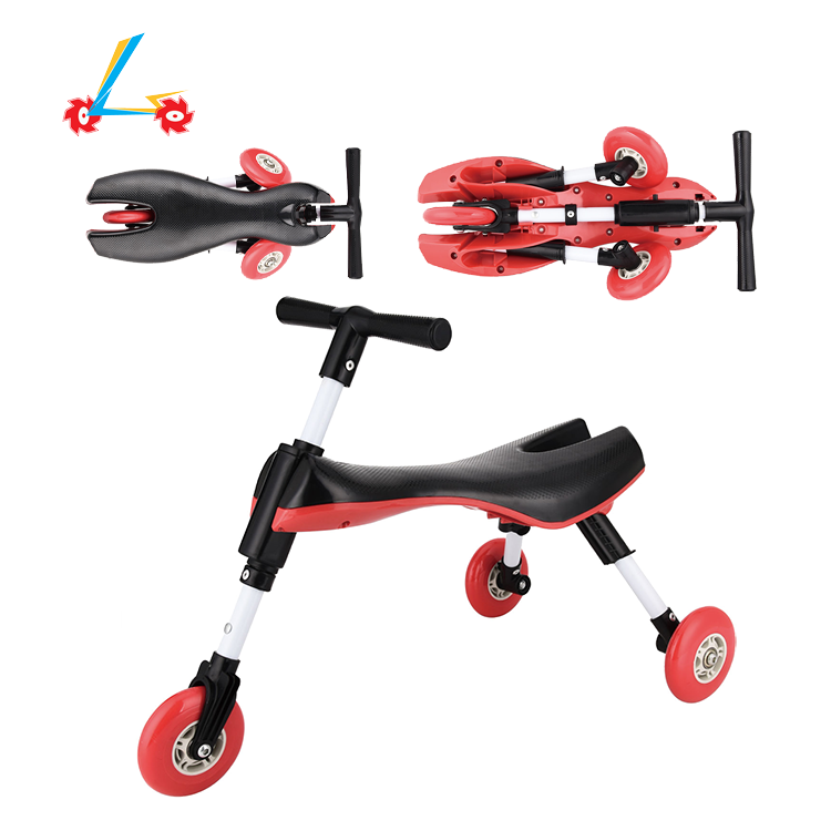 Low MOQ toddlers balance bike Factory Ride on toy 3 wheel baby walker folding mantis bug scooter for child