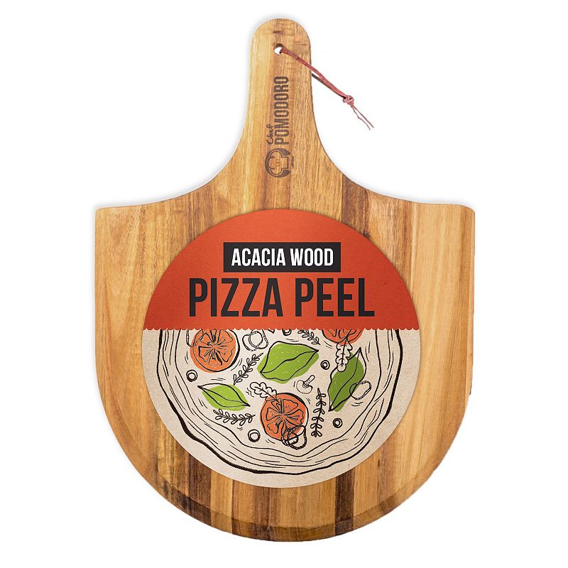 Chef Pomodoro Acacia Wood Pizza Peel， Charcuterie Board Pizza Spatula Paddle