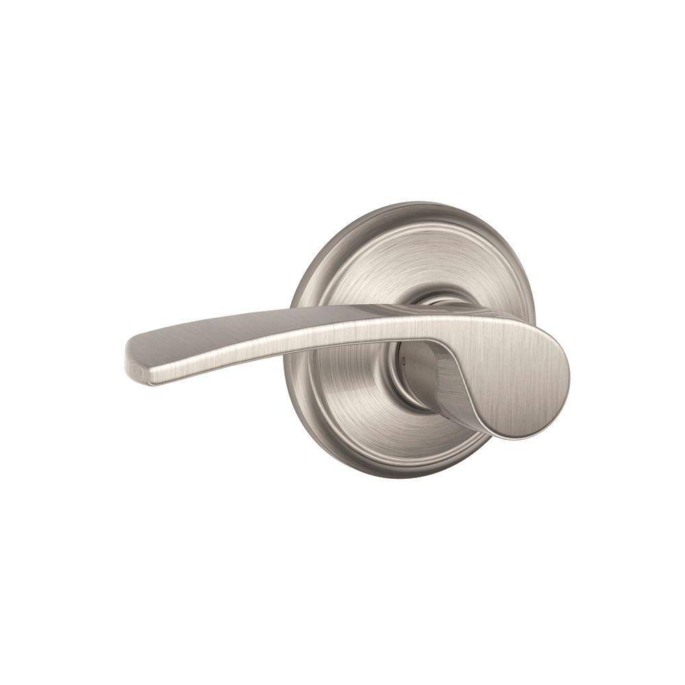 Schlage Merano Satin Nickel Passage HallCloset Door Handle with Concealed Screws F10 V MER 619