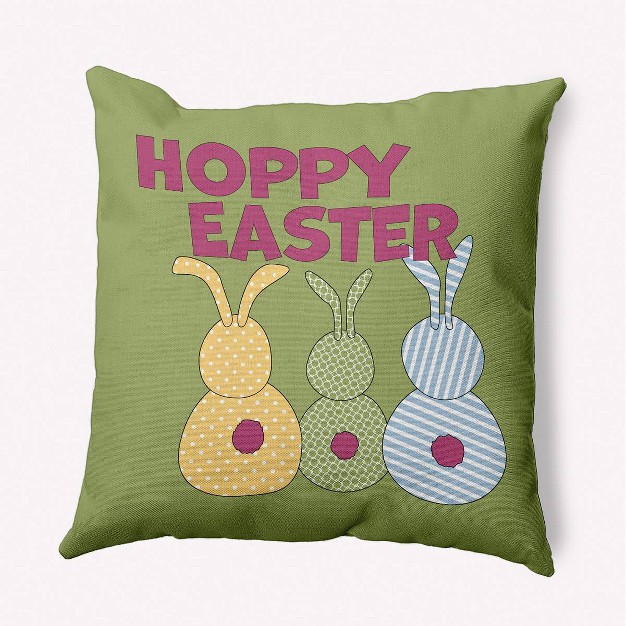 Hoppy Easter Square Throw Pillow Green Apple E By Design