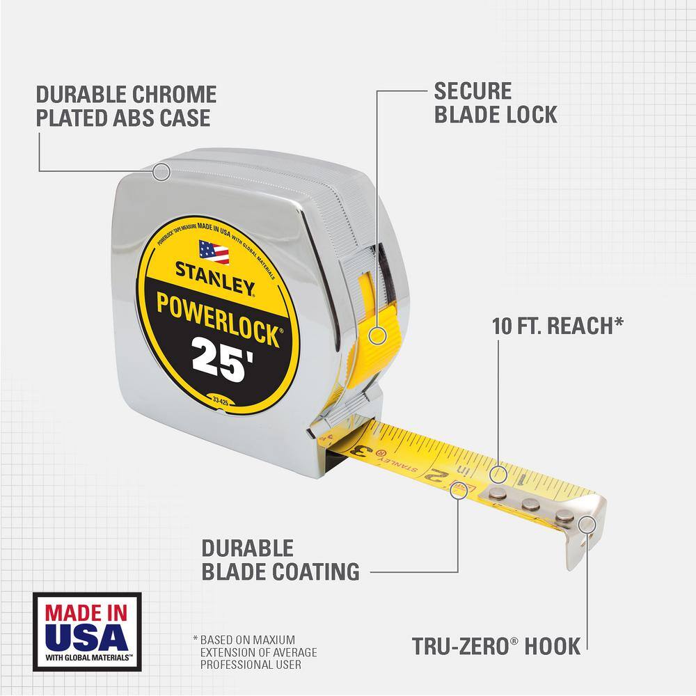 Stanley 25 ft. PowerLock Tape Measure (4-Pack) 33-425CP