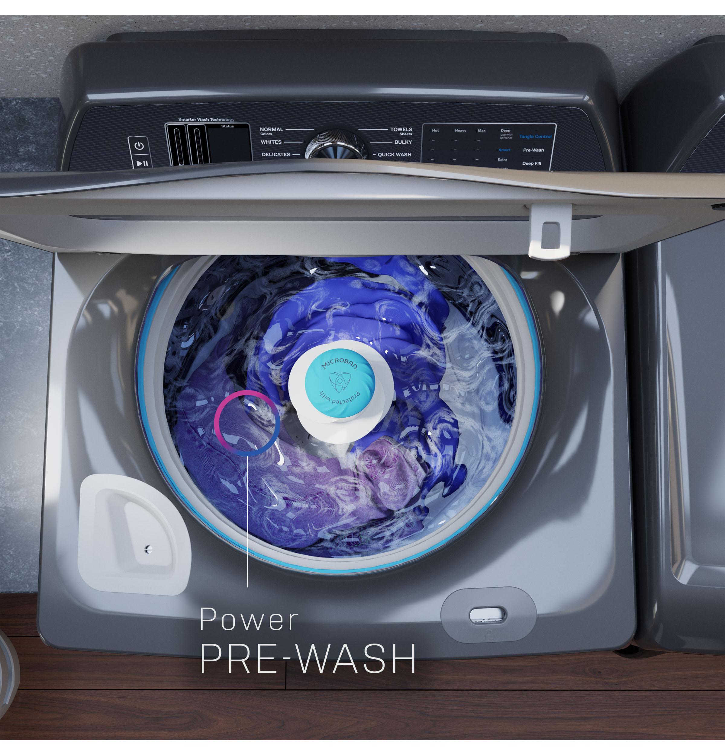 Ge Appliances PTW905BPTDG Ge Profile™ 5.3 Cu. Ft. Capacity Washer With Smarter Wash Technology And Flexdispense™