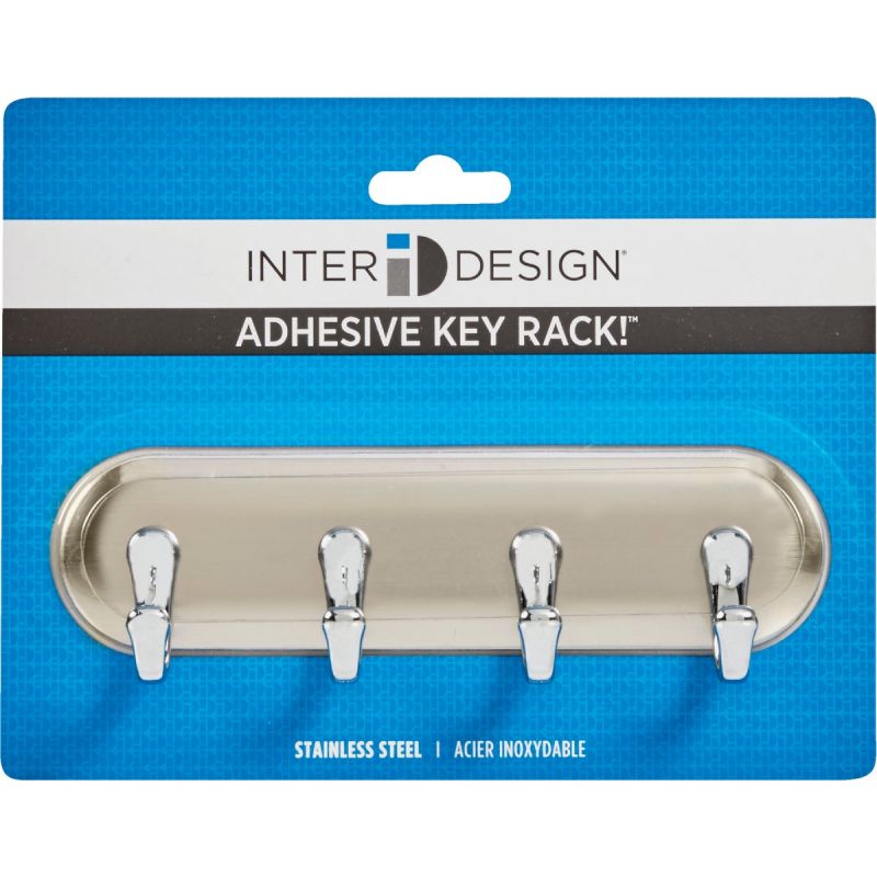 iDesign York Key Rack Brushed Stainless Steel