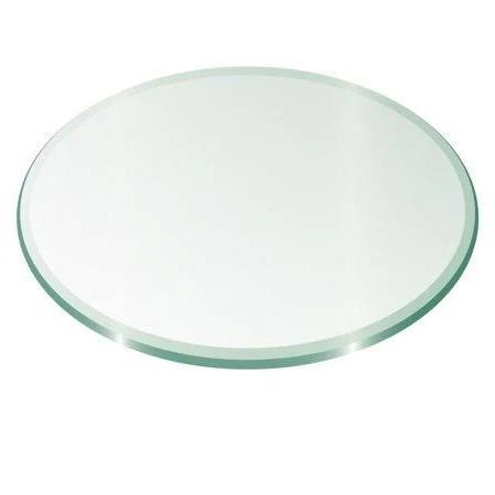 42 inch Round Glass Top 1/2 inch Thick – 1 inch Bevel Edge, Size: One Size