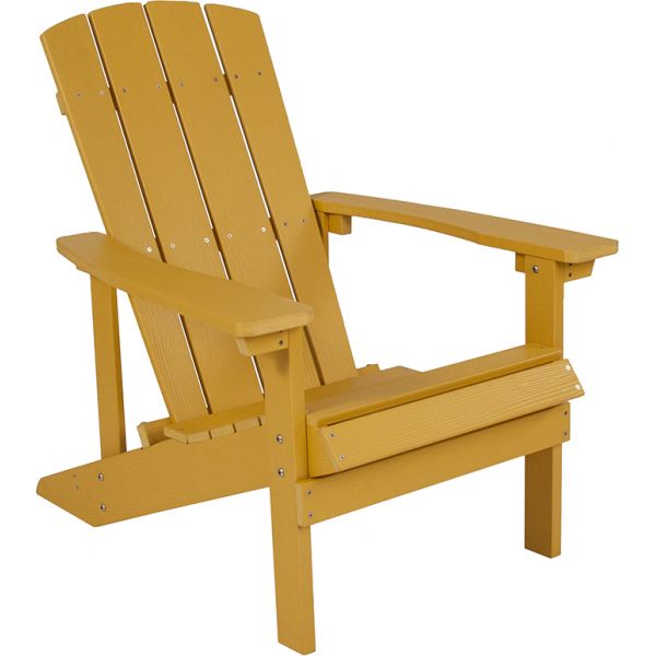 Charlestown Commercial All-Weather Poly Resin Wood Adirondack Chair in Yellow