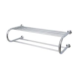 OIA Wall Mounted Bath Shelf with 26 in. Towel Bar in Chrome NH-1750W