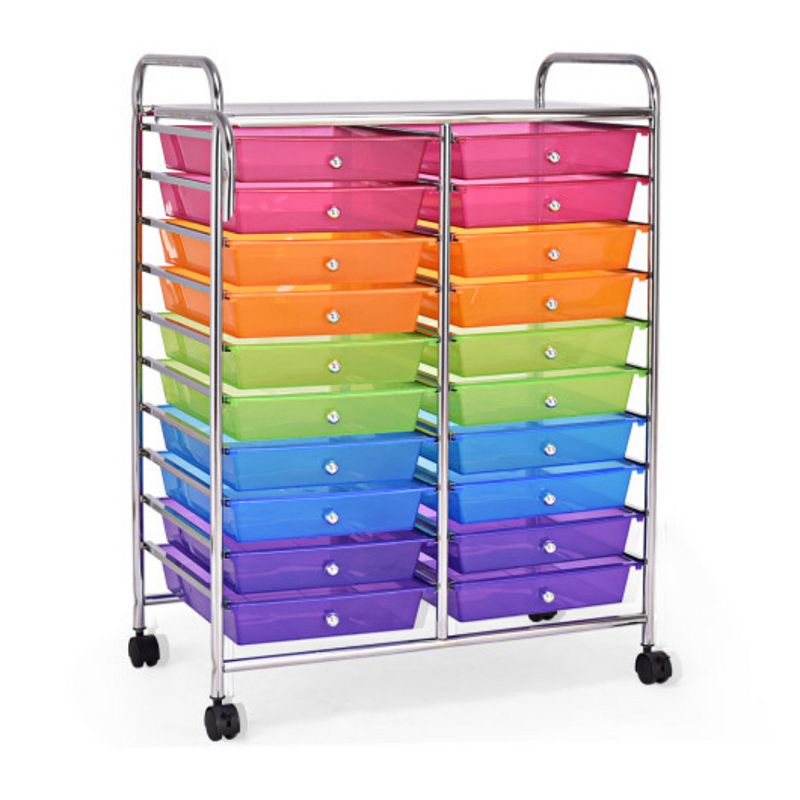 20 Drawers Storage Rolling Cart Studio Organizer