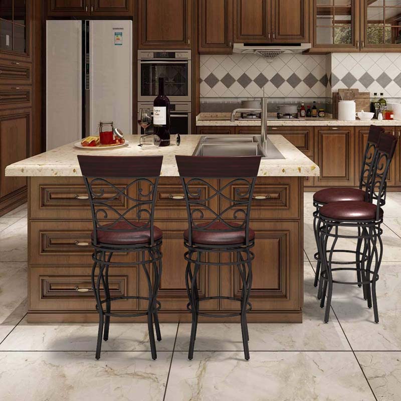 2-Pack 360 Degree Swivel Bar Stools with Back, 30