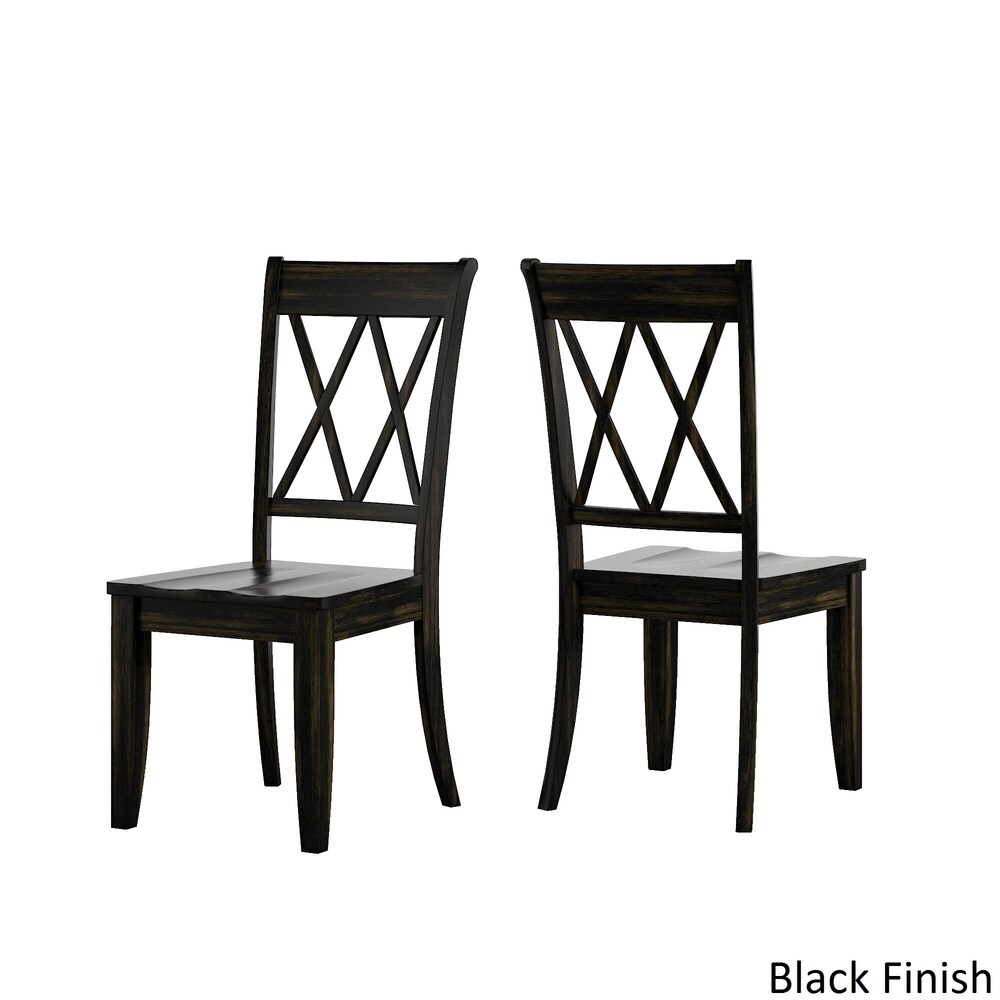 Eleanor Black Farmhouse Trestle Base X Back 5 piece Dining Set by iNSPIRE Q Classic