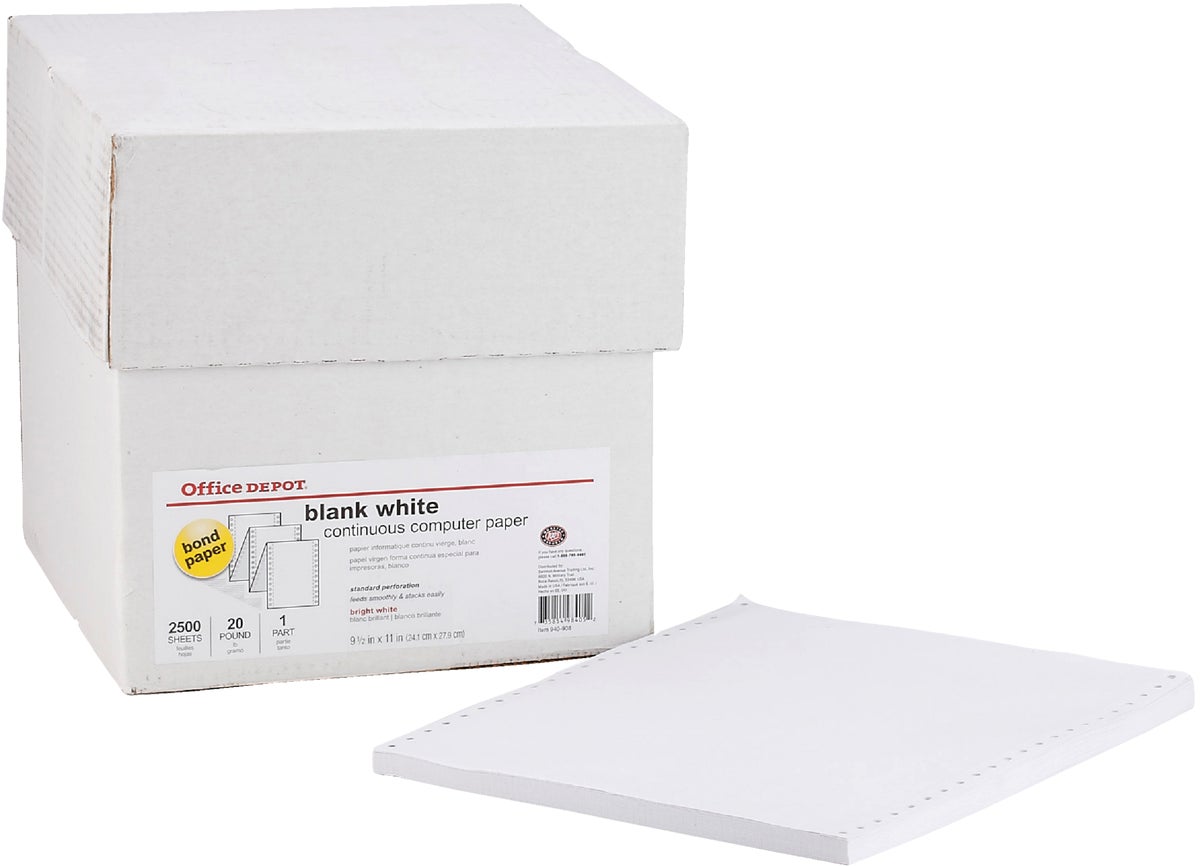 Staples Blank Computer Printer Paper 8-1 2 In. X 11 In. White