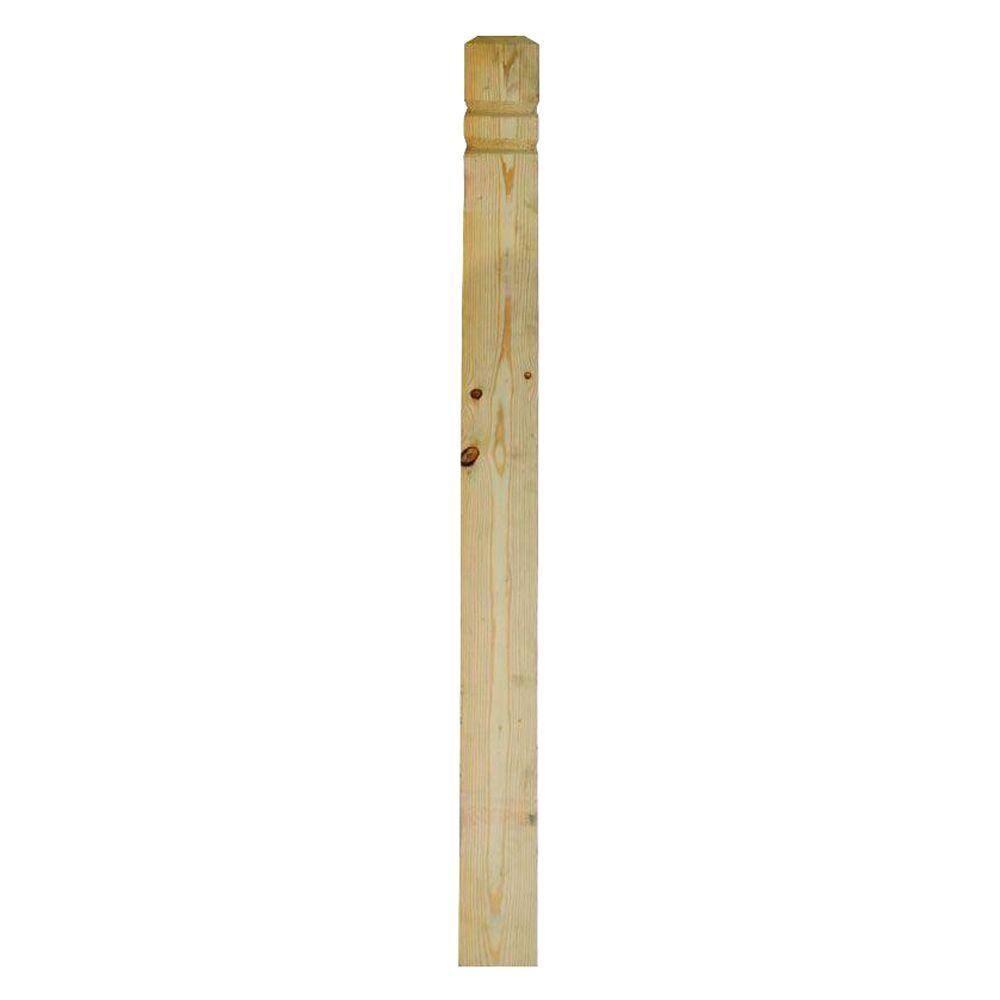 4 in. x 4 in. x 5 ft. Pressure-Treated Solid Wood Double V-Groove Deck Fence Post 0841753