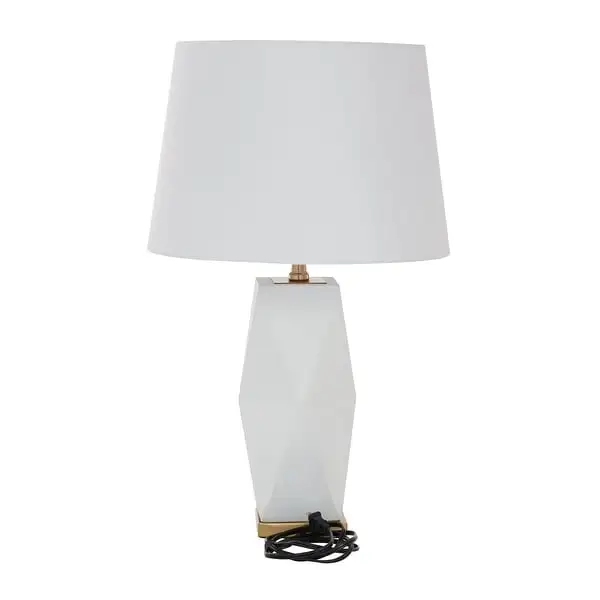 White Ceramic Contemporary Table Lamp - 16 x 16 x 26