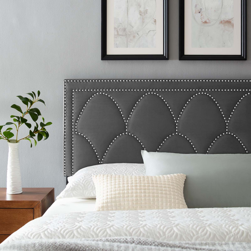 Greta Performance Velvet Twin Headboard   Transitional   Headboards   by Modway  Houzz