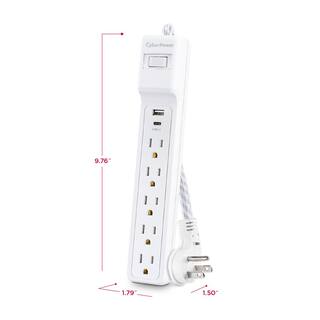 CyberPower 5-Outlet 1 USB-A 1 USB-C Surge Protector with 4 ft. cord P504UC