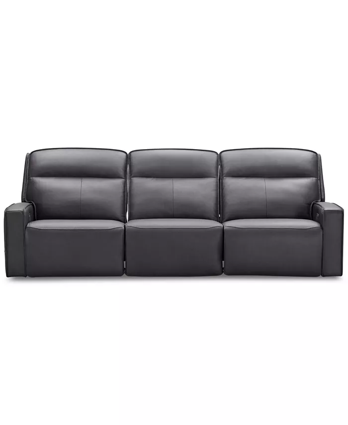 Furniture Dextan Leather 3-Pc. Sofa with 2 Power Recliners