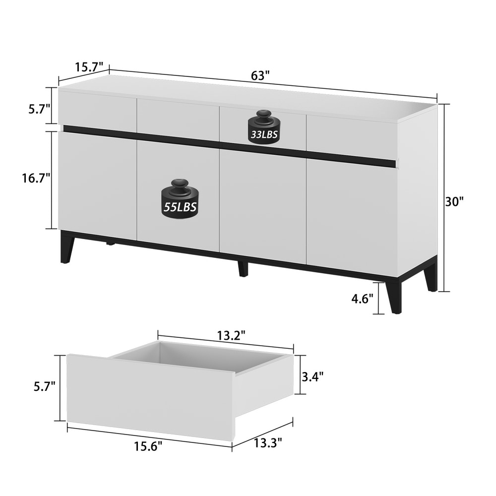 Modern Buffet Storage Bookcase Cabinet Table Living Room Kitchen Chest