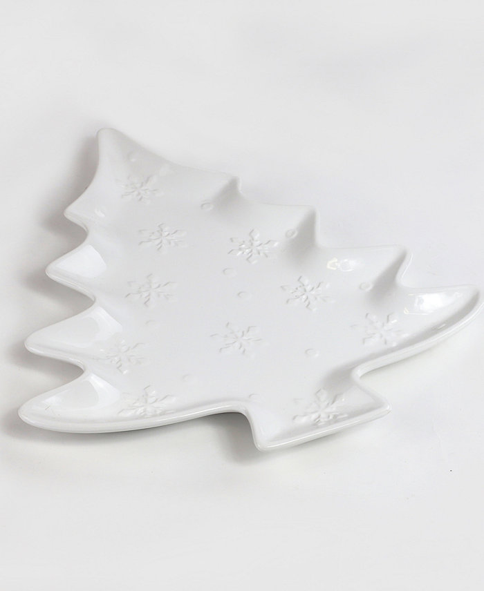 Euro Ceramica Winterfest Tree Platter