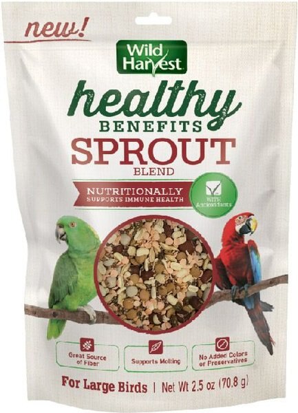 Wild Harvest Healthy Benefits Sprout Blend Large Bird Treats， 2.5-oz bag