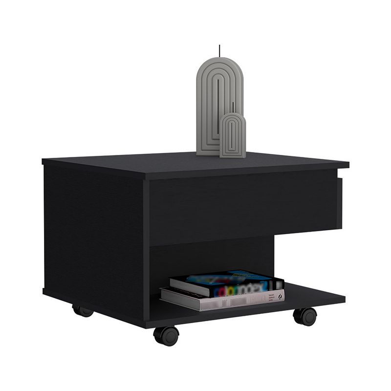 DEPOT E-SHOP Babel Lift Top Coffee Table， Casters， One Shelf， Black