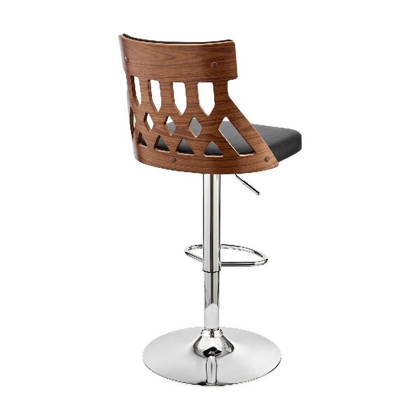 Swivel Barstool with Cut Out Back and Pedestal Base - 20 L X 19 W X 45 H Inches