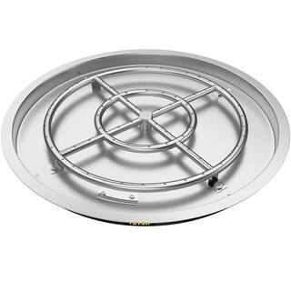 VEVOR Round Fire Pit Burner 25 in. Drop in Fire Pit Pan 150 K BTU Stainless Steel Gas Fire Pan for Keeping Warm with Family YXSKHPQRS25INEEPIV0