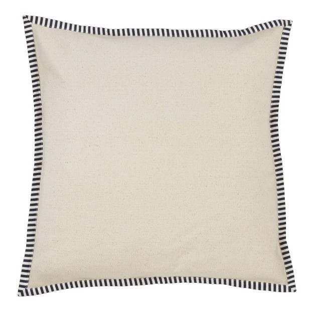 Oversize Down Filled Striped Flange Square Throw Pillow Ivory Saro Lifestyle