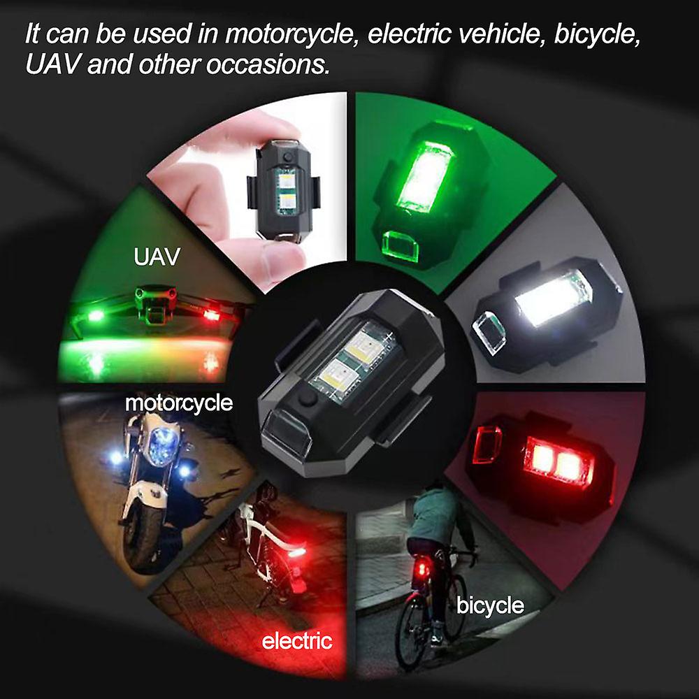 4/7 Colors Drone Strobe Light Usb Led Anti-collision Bike Tail /model Aircraft Night Flying Mini Signal Flashing Warning Light