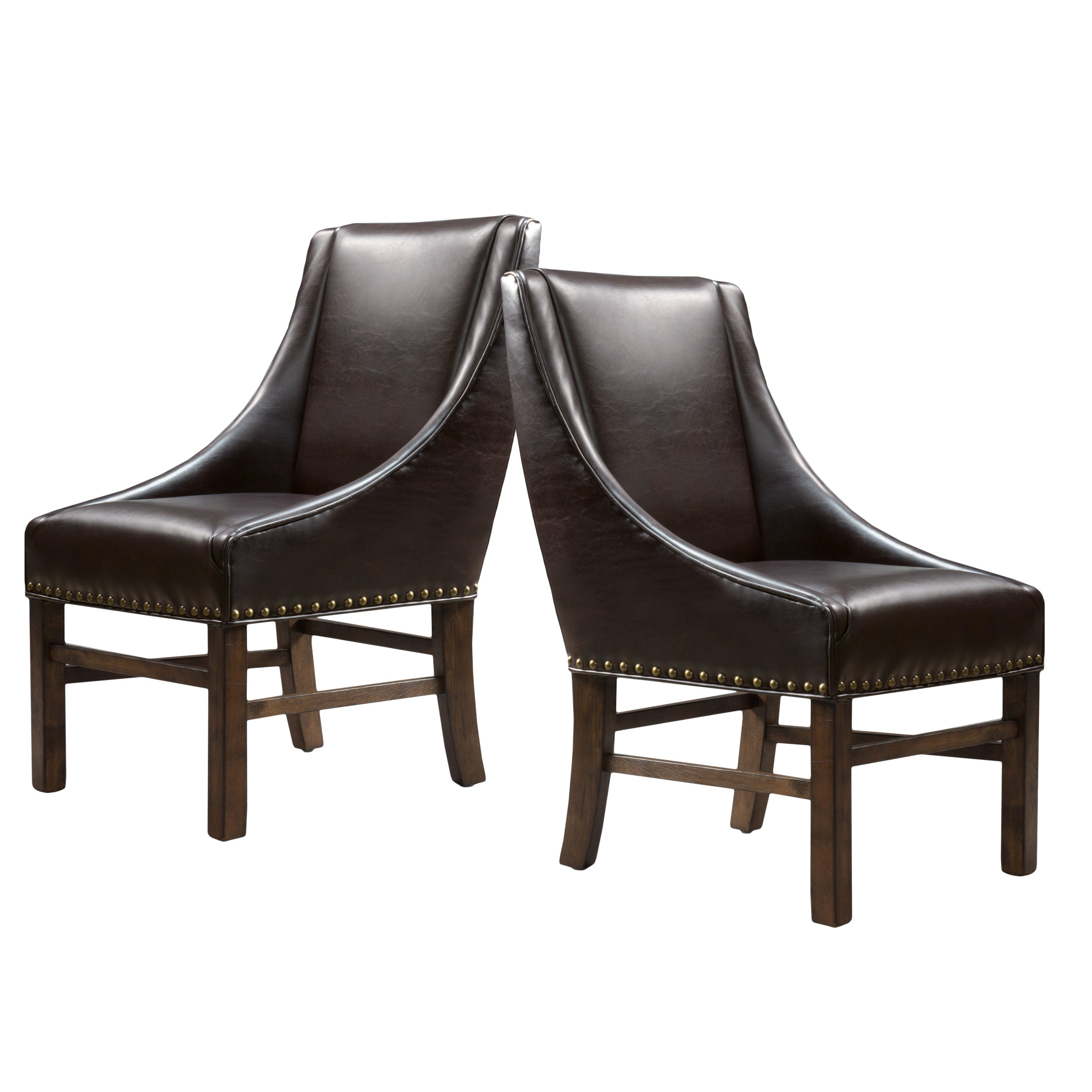 Claudia Contemporary Bonded Leather Upholstered Dining Chairs