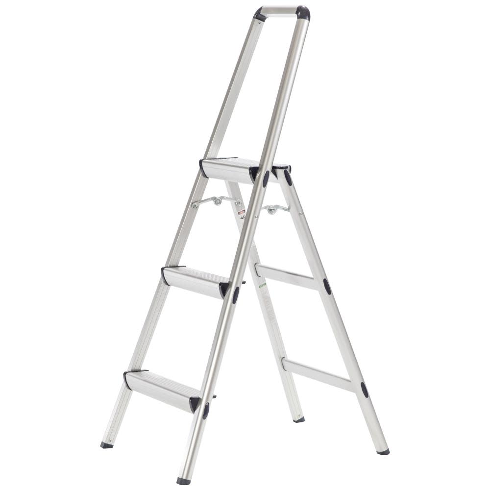 3-Step 225-lb Load Capacity Silver Aluminum Step Stool