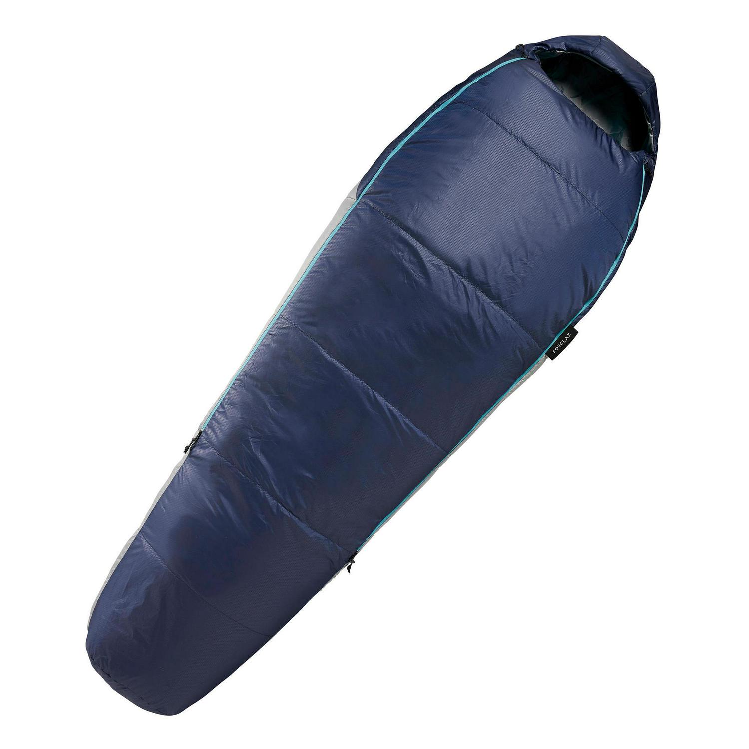 Decathlon  Forclaz Trek 500， 59F Backpacking Mummy Sleeping Bag， Blue