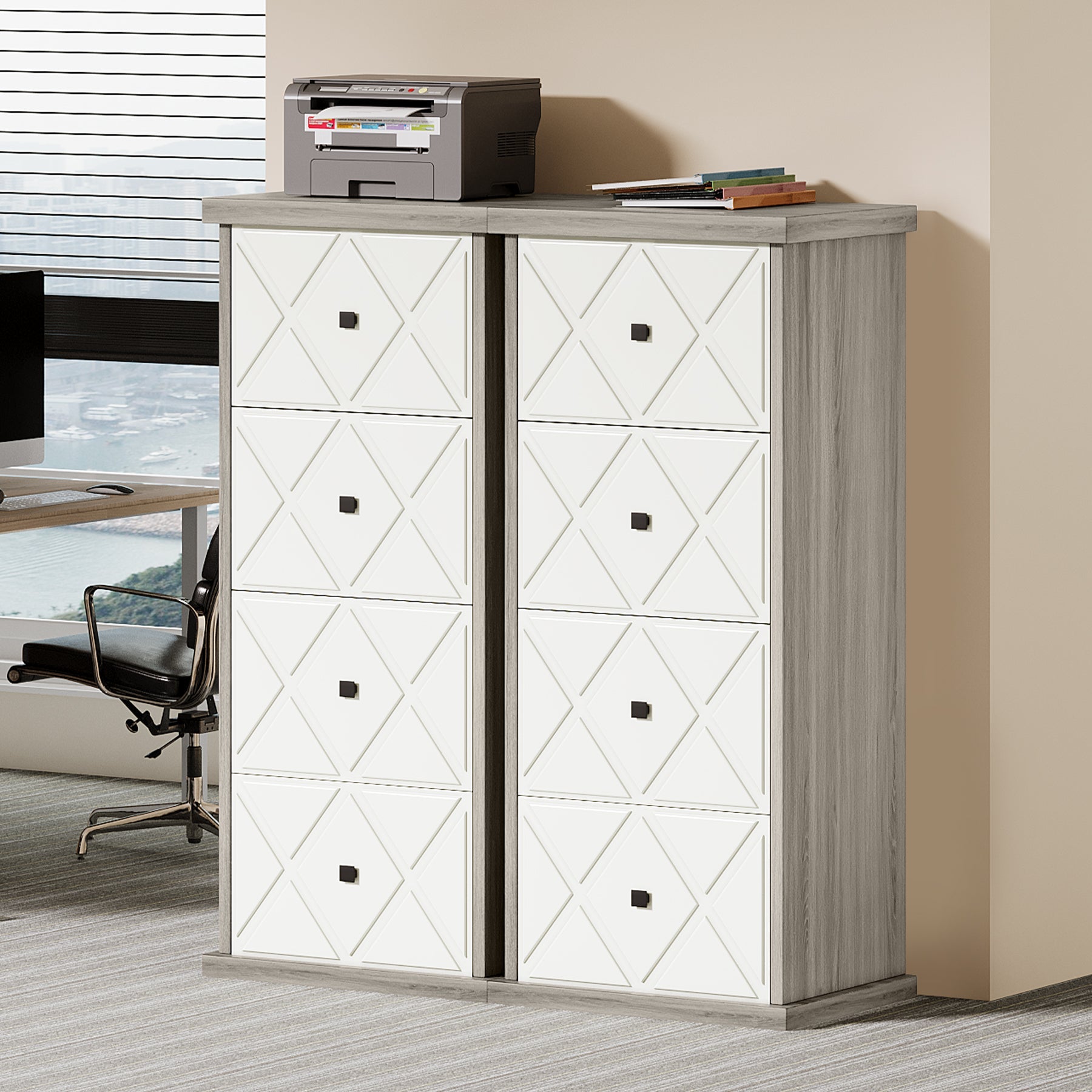 4-Drawer File Cabinet, Vertical Storage Filing Cabinet