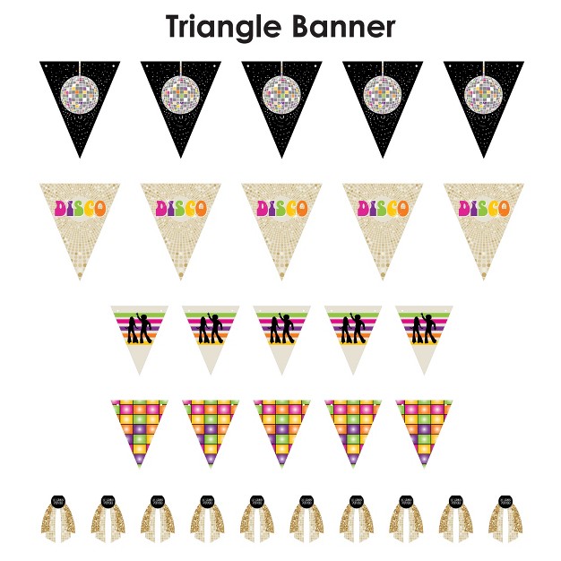 Big Dot Of Happiness 70 x27 s Disco Diy 1970s Disco Fever Party Pennant Garland Decoration Triangle Banner 30 Pieces