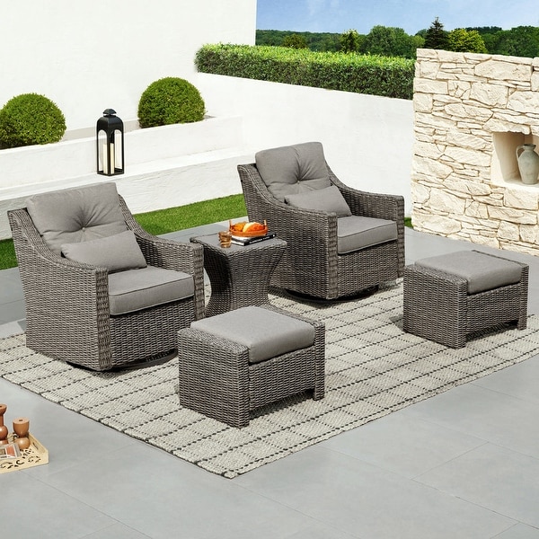 Murphy Outdoor Wicker Patio Furniture Swivel Glider Chair